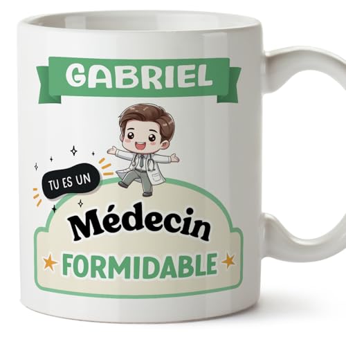 Mugffins Tasses Personnalisables pour MÉDECIN homme - En Français - Cadeau Personalisé- Tu es formidable - Kawaii - 11 oz / 330 ml