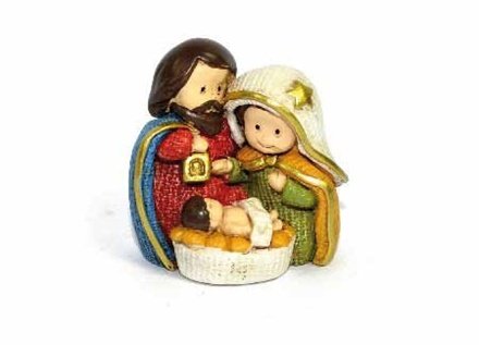 Mini natività in resina colorata