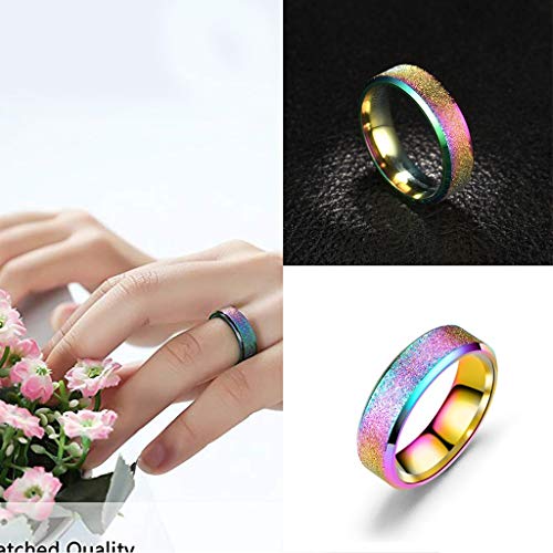 CAIfnv Anel giratório unissex de aço inoxidável fosco areia