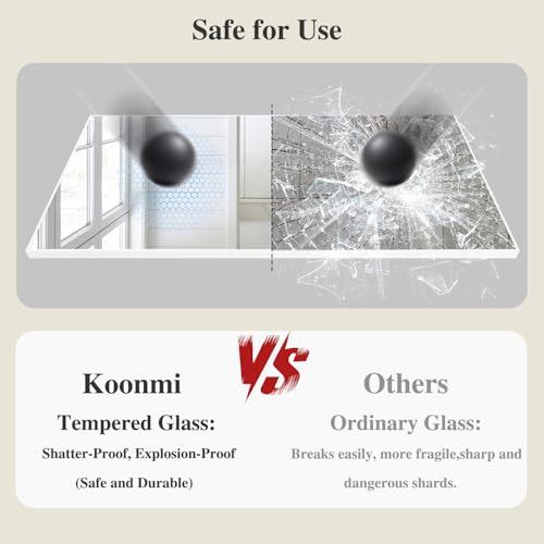 Image of Koonmi White Rectangle Wall Mirror, 36x48 Inch Bathroom Mirror, Aluminum Frame Vanity Mirror for Entryway, Living Room, Bedroom Bathroom, Hangs Horizontally or Vertically