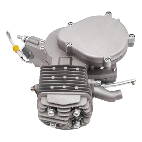 Image of 2-Stroke Bicycle Engine Kit, 1.65 HP 80CC Single Cylinder Bike Motor, CDI Ignition System Bike Motor for 26-28 inch Wheeled Bikes, Motorcycles (Silver)