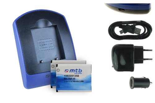 2 Akkus + Caricabatteria (USB/Auto/Corrente) per