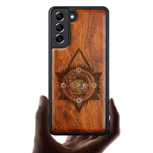Étui compatible avec Samsung S22 Plus coque bois et nacre unique