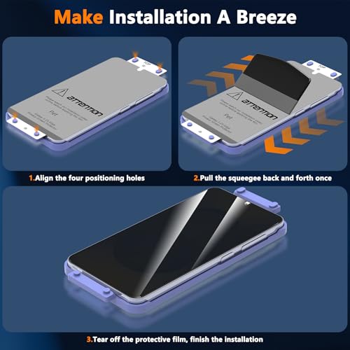 Image of YWXTW EZ Unlock for Samsung Galaxy S25 Edge Privacy Screen Protector, [0.01S Ultrasonic Fingerprint Support] [Not Glass] 23 Anti Spy Private S25 Edge Screen Protector Case Friendly, 2 Pack