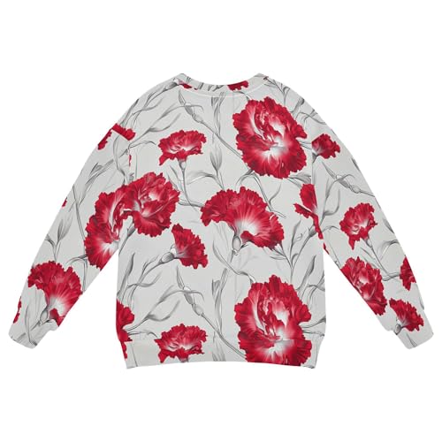 JUNZAN Unique Carnation Silver Kids Boys Hooded Sweatshirt Fleece Fall Tops Shirts Sports 4T2