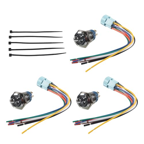 Interrupteur bouton-poussoir métal 16mm 12V précâblé avec LED