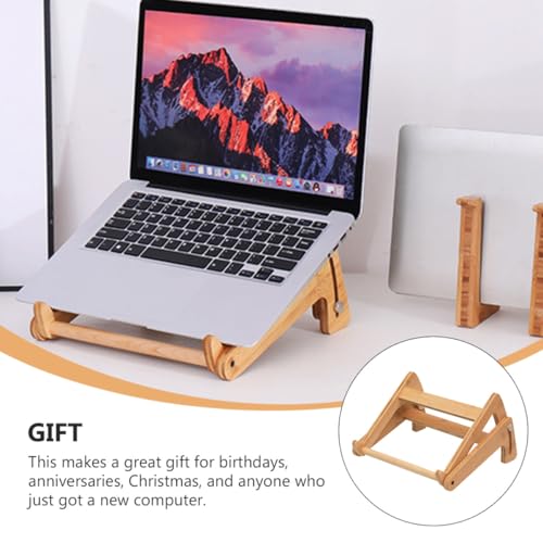 Base Ajustable de Madera para Laptop con Estante de Almacenamiento miniatura 3