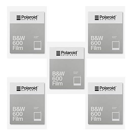 Polaroid Originals B&W 600 Instant Camera Film (8 Exposures) 5-Pack