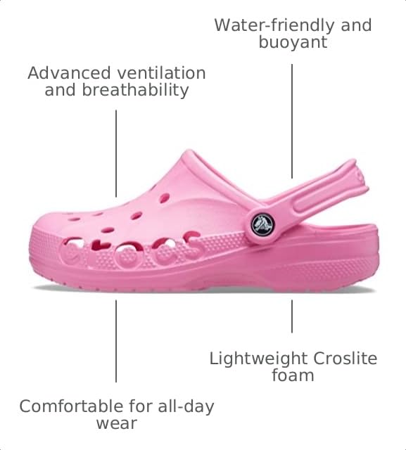Image of Crocs Unisex-Adult Baya Clogs, Pink Lemonade, 14 Women /12 Men