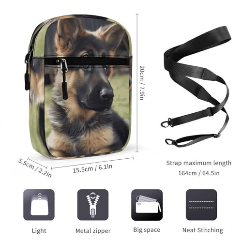 Personalized Small Crossbody Bag Water Resistant Messenger Bags Mini German Shepherd Puppy Printing SlingBag For Men Women2