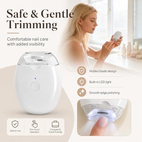 USB Electric Nail Clipper with 3 Speeds, LED Light and Debris Box - Image 3