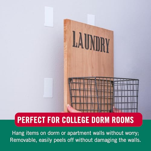 VELCRO Marke | HANGables Abnehmbare Bildaufhängestreifen | Starke selbstklebende Streifen | Weiß | 4 Sets halten bis zu 7,5 kg | Set aus 4 Stück (Packung mit 2)