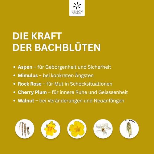 Lemon Pharma Bachblüten Tropfen Angst für Tiere – Beruhigung, Anti Stress für Haustiere, für Katzen und Hunde, Bio & Vegan