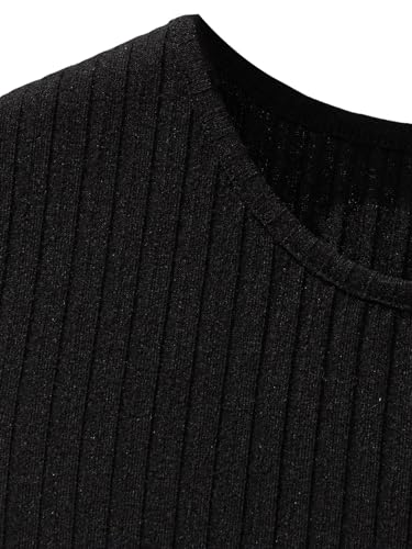 OYOANGLE Girl's Short Sleeve Cut Out Ribbed Knit Short Dress Basic Fitted Pencil Dresses3