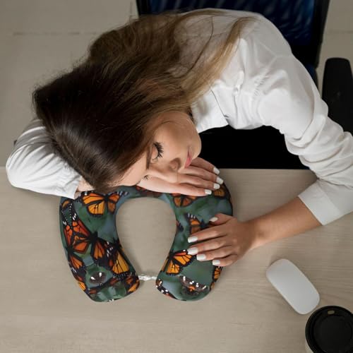 Almohada de viaje de memory foam negro única miniatura 7