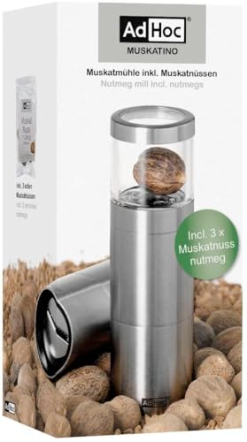 AdHoc Gift set 1x manual nutmeg mill Muskatino with 3x elegant nutmeg included