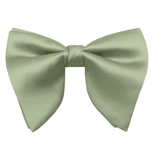 Image of Luckyvestir Oversized Bow Ties for Men, Pre Tied Clip on Men's Black Bowtie for Wedding Tuxedo Banquets Formal Wear