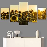 SIGNWIN 5 Panel Canvas Wall Art Flora Snapshot for Home Decorations Ready to Hang - 60