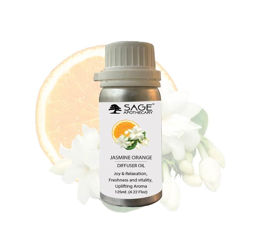 Image of Sage Apothecary Diffuser Oil for Relaxation, Calm Mood, 125 ml (125 ml, Jasmine Orange)
