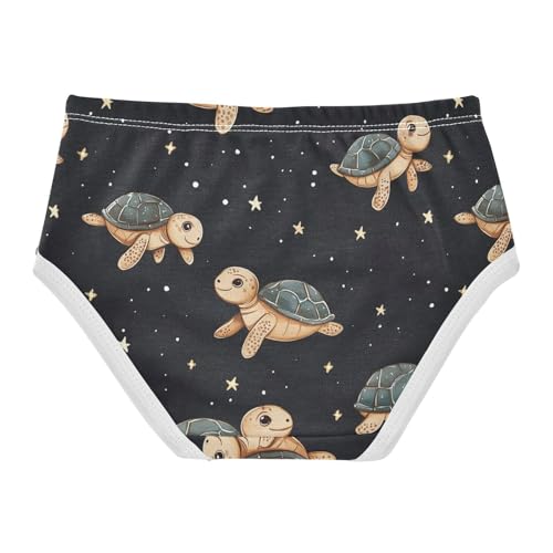 Wusikd Turtles Stars Girls' Underwear Cotton Galaxy Girls Briefs Soft Toddler Underwear 2T2