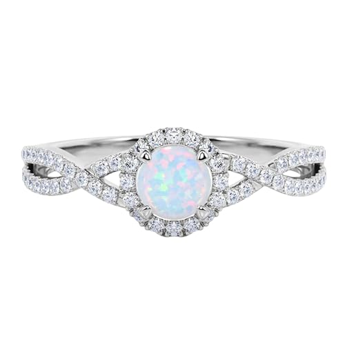 Aihpos 1.0 Carat Gemstone Engagement Rings - Round Gem with Moissanite Women's Engagement Rings White Yellow Rose 10K 14K 18K Gold 925 Sterling Silver Proposal Statement Anniversary Promise Ring