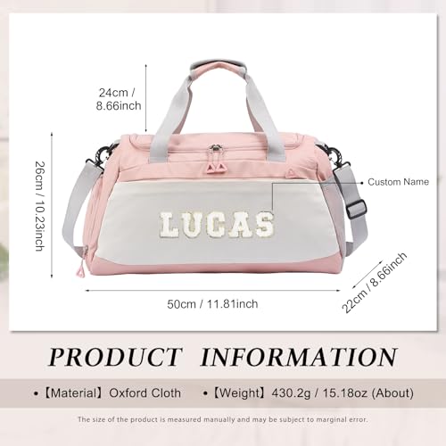 Personalized Travel Bag for Women Custom Duffle Bag with Name Customized Overnight Bag with Initials Sports Gym Bags Bridesmaid Gifts for Women Men (Pink-1)3