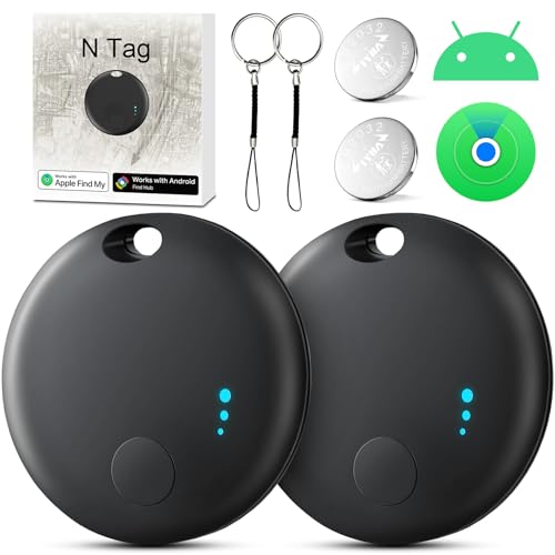 Air Tracker Tag Android, 2 Pack Schlüsselfinde Kompatibel mit Apple Wo ist? APP und Google Find My Device APP,Android Smart Tag Bluetooth Tracker Anti Verlust Tag für Schlüssel,Geldbörse,Gepäck,Koffer