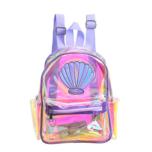 Mujeres Mochilas transparentes Láser holográfico Viaje de PU Casual Dazzle Color Bolso