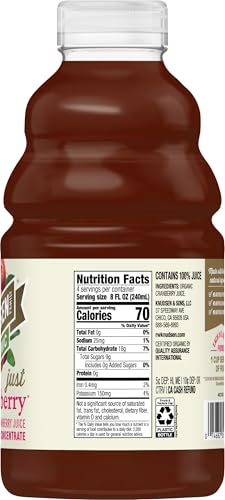 Image of R.W. Knudsen Organic Just Cranberry Juice, 32 fl oz (Pack of 1)