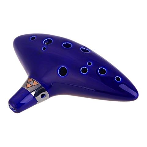 AFUNTA 12 Hole Blue Ocarina Flute with Song Book Cover