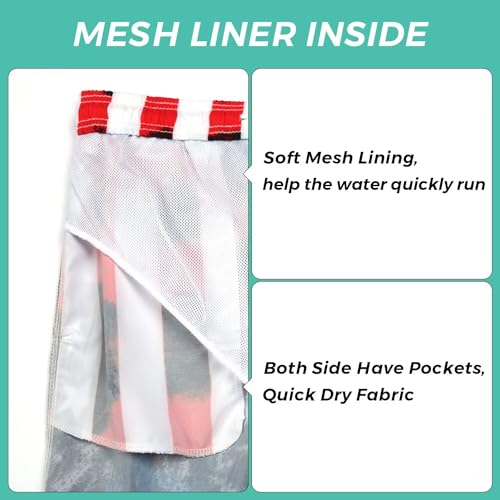 ELETOP Men's Swim Trunks Quick Dry Bathing Suit Swimming Board Shorts Mesh Lining Beach Swimwear