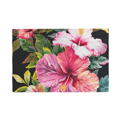Set de table motif hibiscus pour repas de jardin et dîner d'été - 2