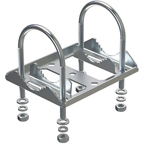 Aimeboost Stainless Steel Anti Vibration Universal Antenna Mount Coaxial Pipe (Pole) Adapter for Starlink Clamp V Jaw Bracket Accessories Works with Starlink Antenna Weather Stations etc. Cover