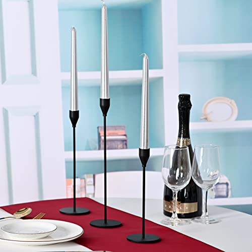 Fani ZJ008L Set Of 12 Matte Black Candlestick Holders thumb #3
