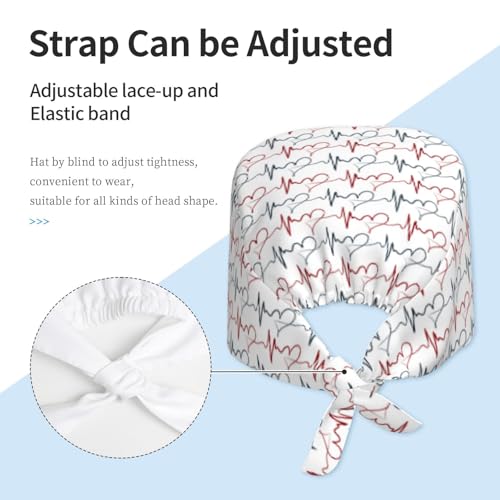 Image of Unisex Adjustable Surgical Sweatband - Elastic Bandage Cap - Scrub Caps for Nurse Working Cap