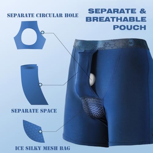 Ouruikia Men's Underwear Boxer Briefs Long Leg Breathable Boxer Briefs No Riding Up Mens Underwear with Fly4