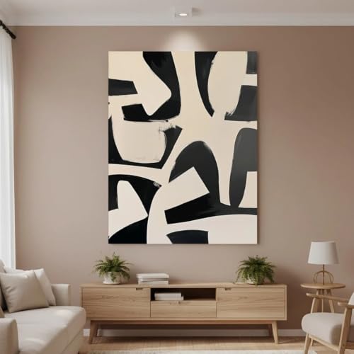 Láminas abstractas en blanco y negro estilo art déco moderno de 40x60cm 5