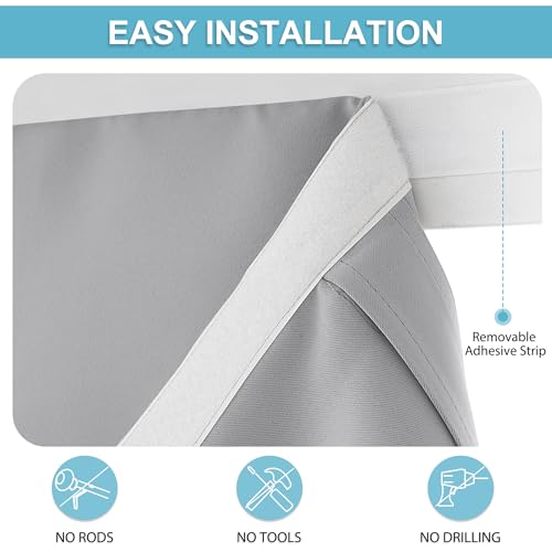 Image of RYB HOME Blackout Door Curtain - Privacy Thermal Insulated Front /Tricia /Patio French Door Glass Window Curtains for Living Room Dining, W36 x L80 inch, 1 Panel, Sliver Grey