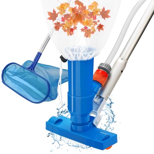 Pool Cleaning Kit Swimming Pool Vacuum Cleaner with Large Pool Nets for Cleaning Skimmer Set 1.4M 57in Handhold Pool Cleaner for Pond Spa Hot Tub Cleaning Kit
