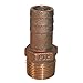 Groco 1-1/4 NPT x 1-1/8 ID Bronze Pipe to Hose Straight Fitting