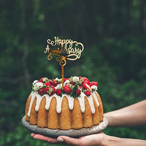 Happy Birthday Cake Gold Topper Golden Anniversary Insert And 0-9 Number Toppers Cake Topper Cake Decoration Supplies (12 Pieces) #TOP5