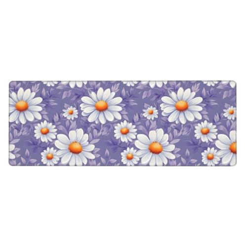 Grand tapis de souris de jeu marguerite 30,5 x 80,9 cm pour clavier PC