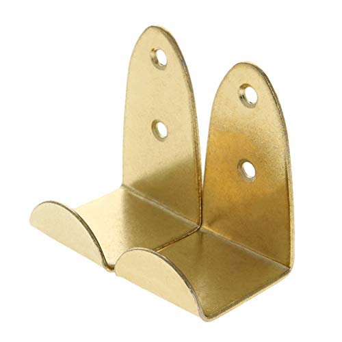 Image of MroMax Picture Photo Frame with Hook Metal Brace Bracket Hanger Gold Tone 34 x 31 x 54mm /1.34 x 1.22 x 2.13-inch (L x W x H) Medium 2pcs