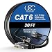 Cat6 Ehternet Cable, 30 Feet Patch cat 6 Ethernet LAN Wire UTP (9.1 Meters) RJ45 Network Internet Cable - 30 ft