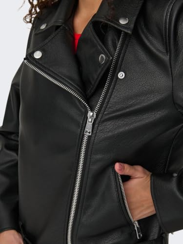 Chaqueta de motorista ONLY Onlmille con corte entallado y cremallera asimétrica 6