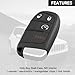 Key Fob Cover Shell Case Replacement 4 Buttons Key Fob Remote Control Shell Case - Compatible for Jeep Renegade Compass 2015-2018 2020 for Fiat 500 500x - Replace Part M3N-40821302