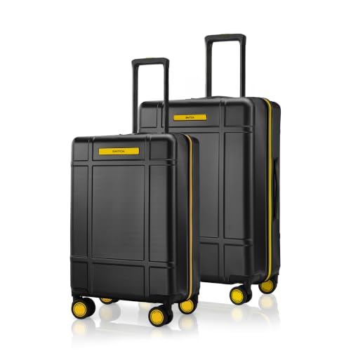 Image of SNITCH Blink 2Pc Set Grey Polycarbonate Hard Travel Suitcase - Trolley Bag Set of 2 & Luggage with 8 Wheels, Premium Lock, Wet & Dry Pouch & Free Shoe Bag