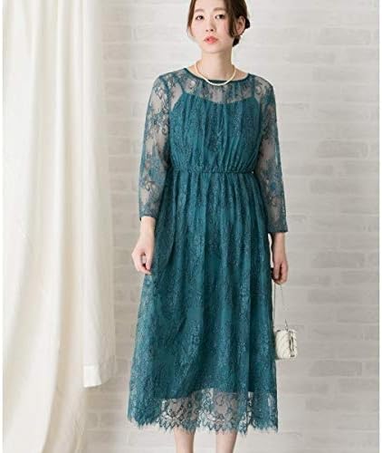 Amazon Co Jp アーバンリサーチ ロッソ Urban Research Rosso レディスワンピース Web限定 配色レースミディ ドレス Turquoise Free 服 ファッション小物