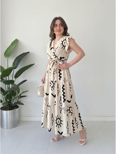 Image of Modestouze Attires Dress for Women Western Maxi Style, Indo Western Dresses, One Piece Long Gown, A Line Flared Pattern, Ethnic Look Outfit for Women