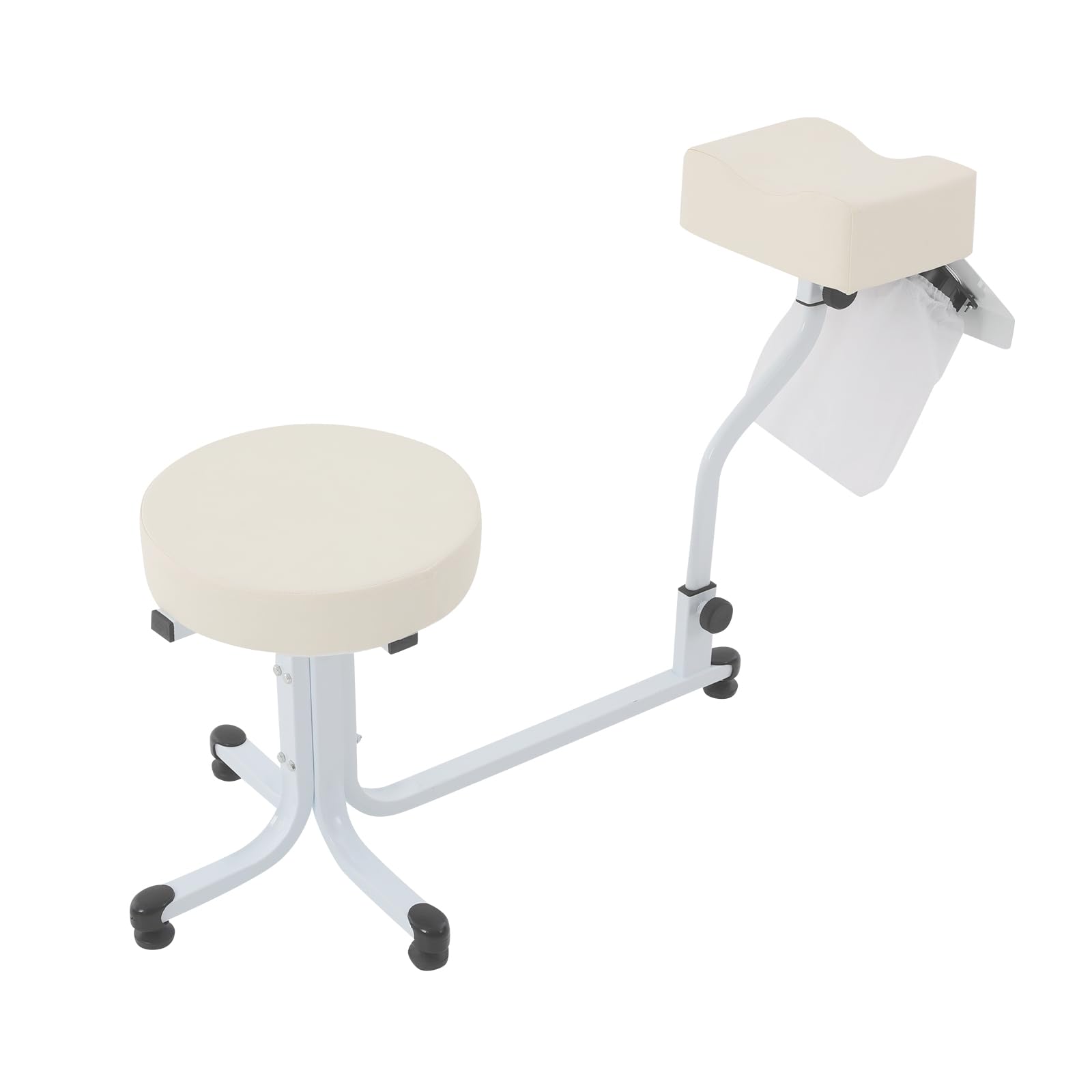 22W Pediküre Hocker mit Fußstütze, Absaugung, Geschwindigkeit 2600rpm, Hocker max Belastbarkeit 100kg, Fußpflege Stuhl, Beinstütze Fußpflege, Nagelstudio, SPA (Weiß)